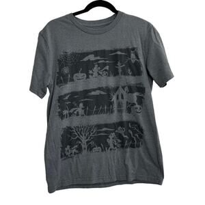 Women's Gray Disney Haunted Halloween Mickey Mouse T-Shirt Small